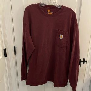 Carhartt Men’s Long-sleeve Pocket Tee Maroon